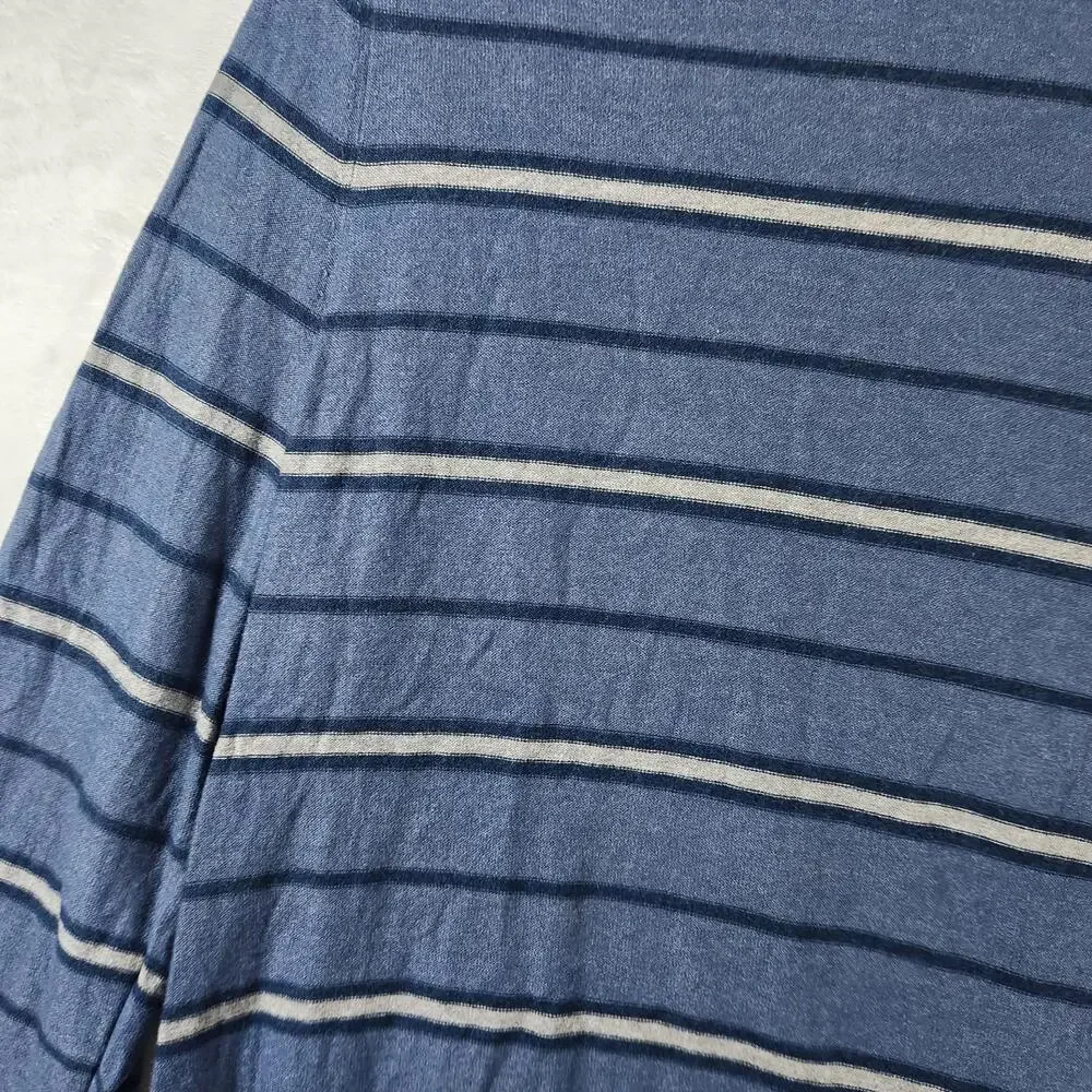 Banana Republic XL Vtg Blue Striped Lightweight Sweater Cotton‎ Nylon Blend